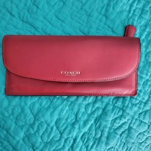 Red leather wallet
